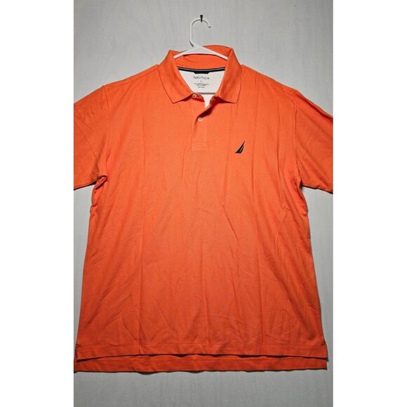 Nautica Polo Shirt Men’s Large Orange Short Sleeve Collared Top New without Tags - Picture 1 of 3